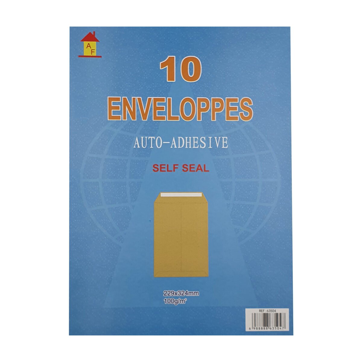 Set of 10 self-adhesive kraft pockets 100 gsm L 324 x W 229 mm