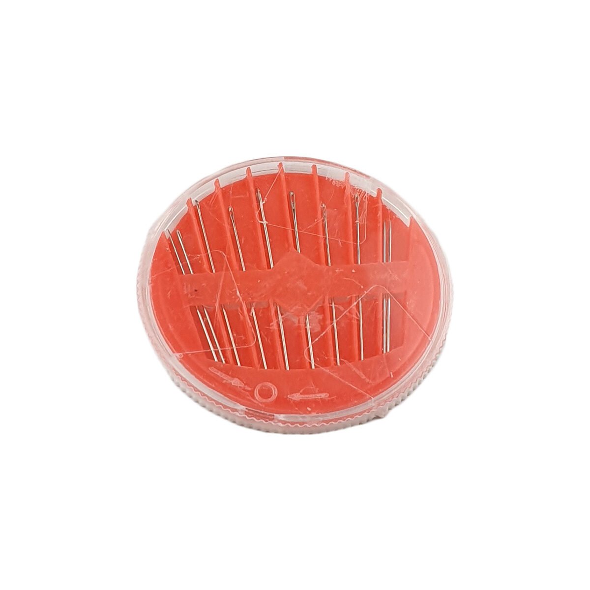 Lot of 10 spools of polyester thread L 183 m in different colors + 10 needles in different sizes in 1 dispenser