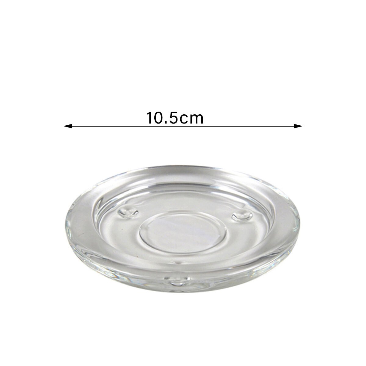 Round and flat glass tealight holder D 10.5 x H 1.5 cm Homea
