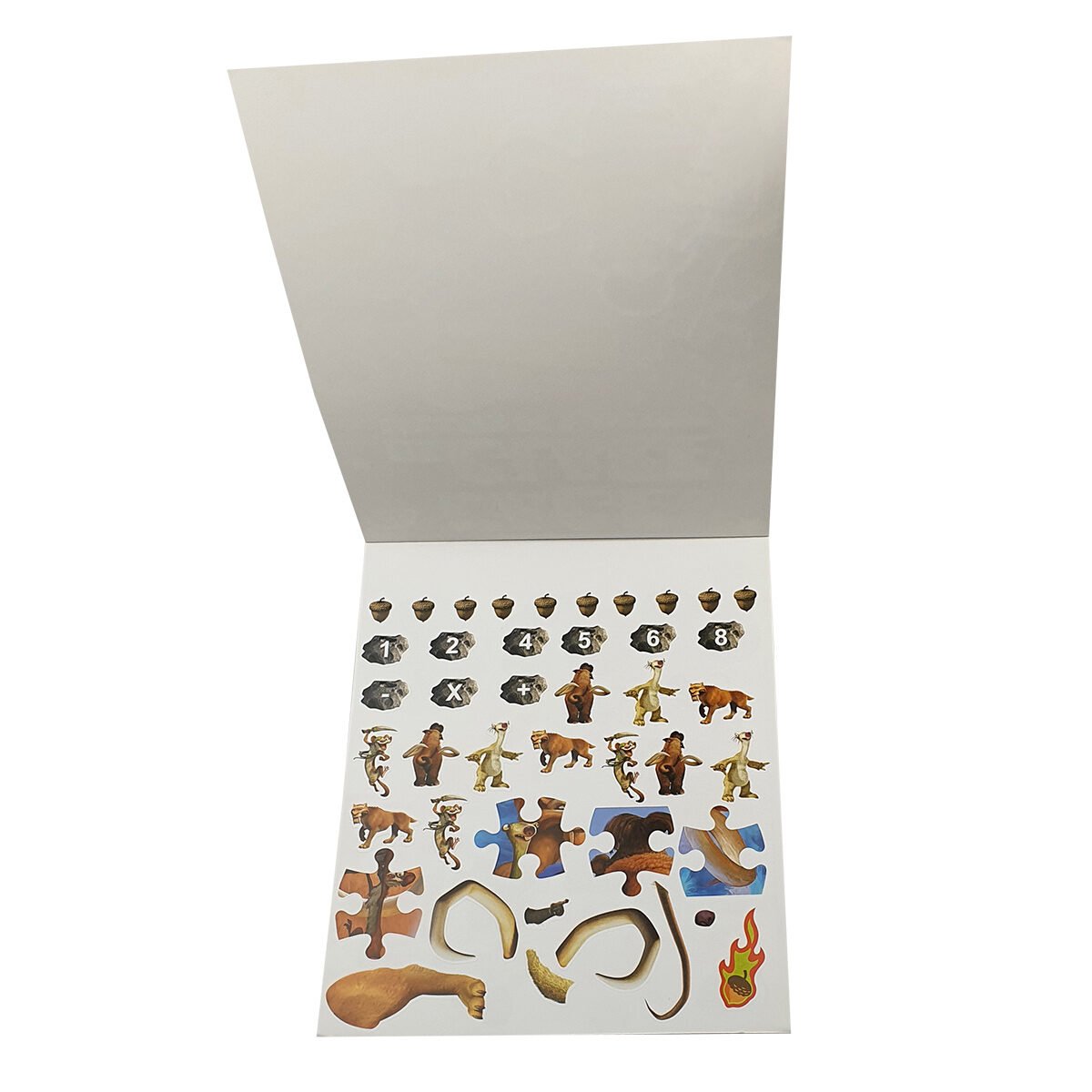 Soft cover activity book + 200 stickers Ice age: the laws of the universe in 48 pages l 19.5 x H 24.0 cm Editions Piccolia