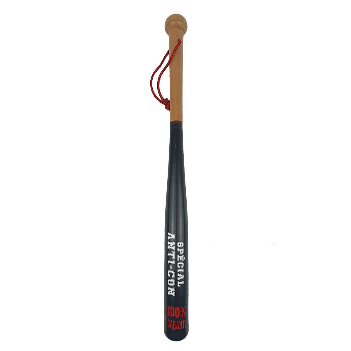 Black wooden baseball bat L 59 cm with humorous texts on it