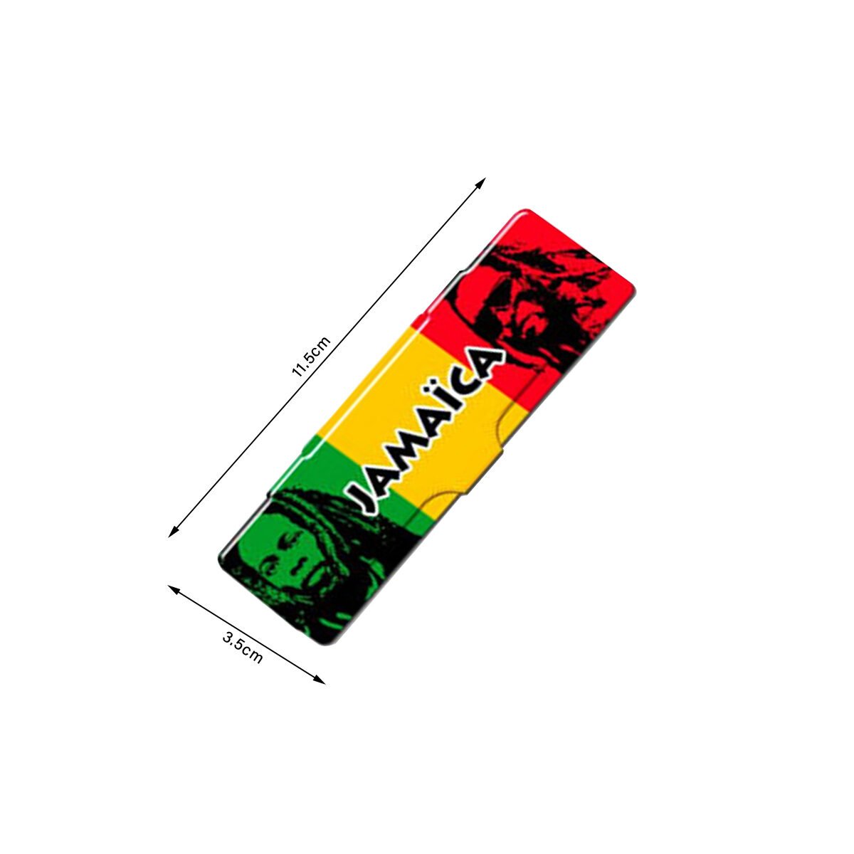 Metal Jamaica rolling paper case L 11.5 x W 3.5 cm