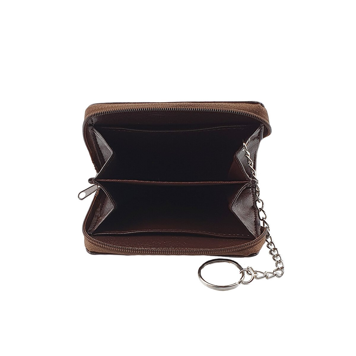 Porte-monnaie synthétique L 10 x l 2 x H 8 cm avec 4 poches dont 1 à 4 compartiments et 1 anneau à clés M & LD