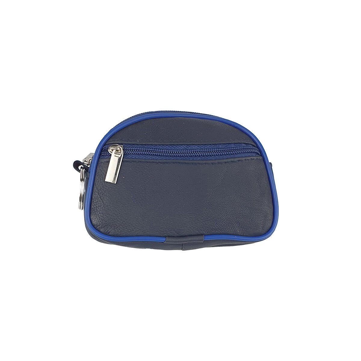 Porte-monnaie Demi lune en cuir d'agneau L 11.0 x l 2.5 x H 7.0 cm avec 3 poches et 1 anneau à clés