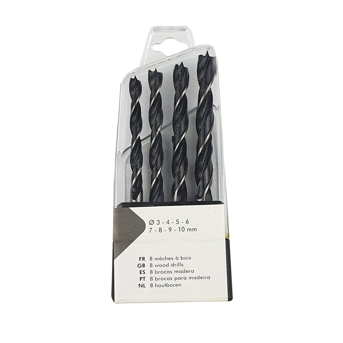 Lot de 8 forets à bois en métal D 3 à 10 mm Cogex