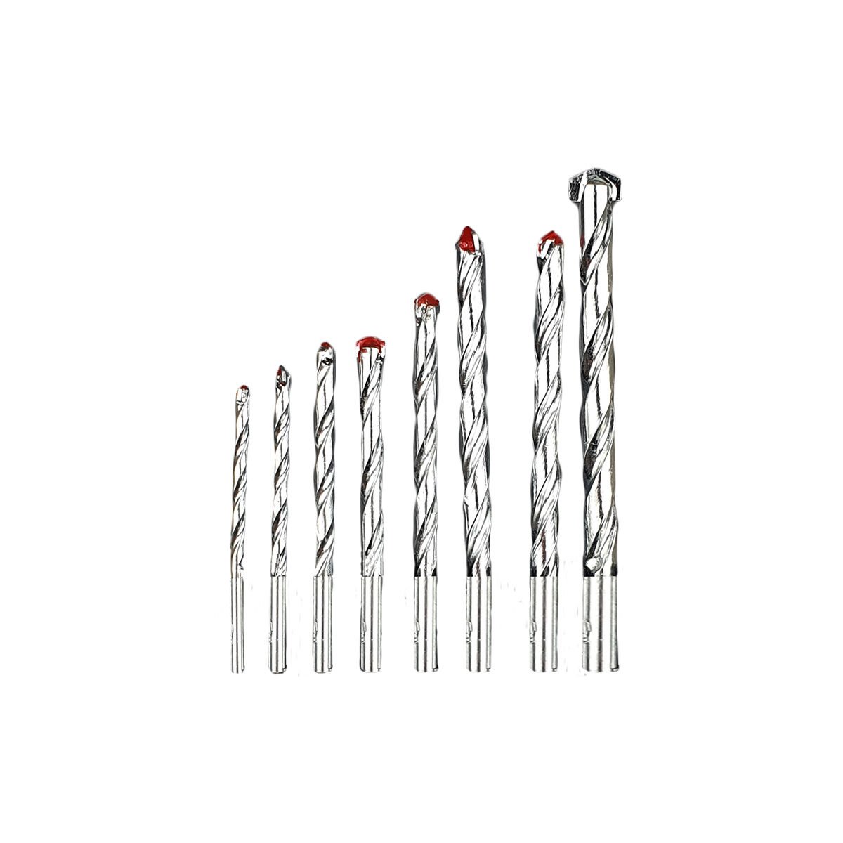 Set of 8 metal concrete drill bits D 3 to 10 mm Cogex