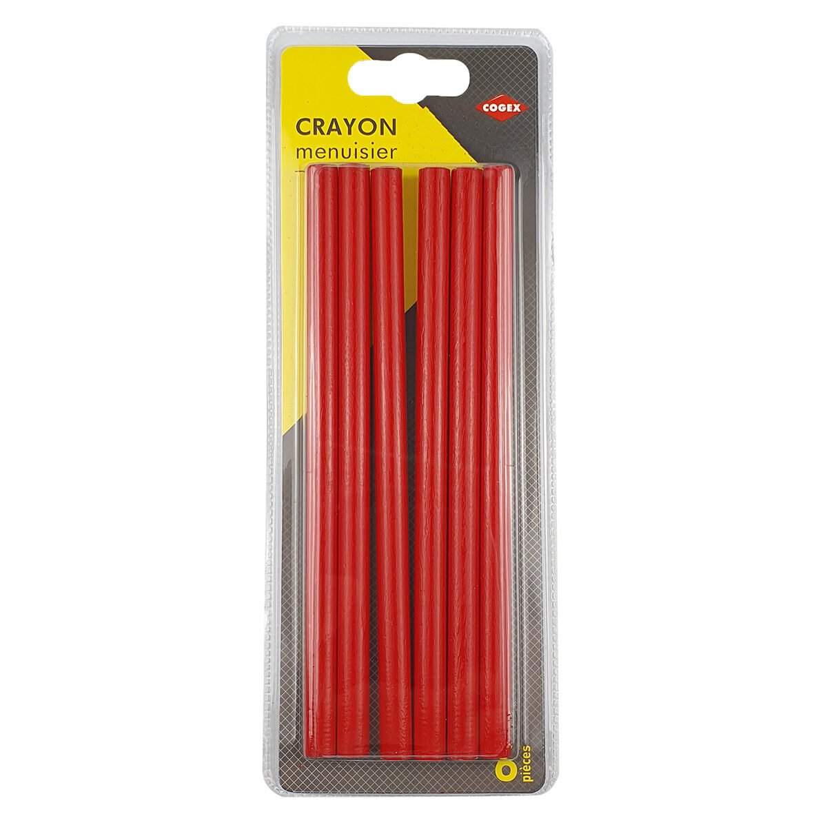 Lot de 6 crayons de menuisier rouges L 17.5 cm Cogex
