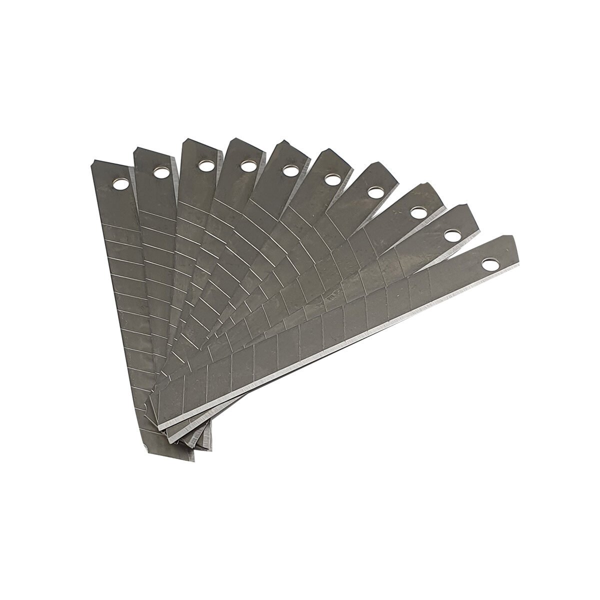 Set of 10 snap-off cutter blades in alloy steel L 100 x W 18 mm with a Cogex storage case