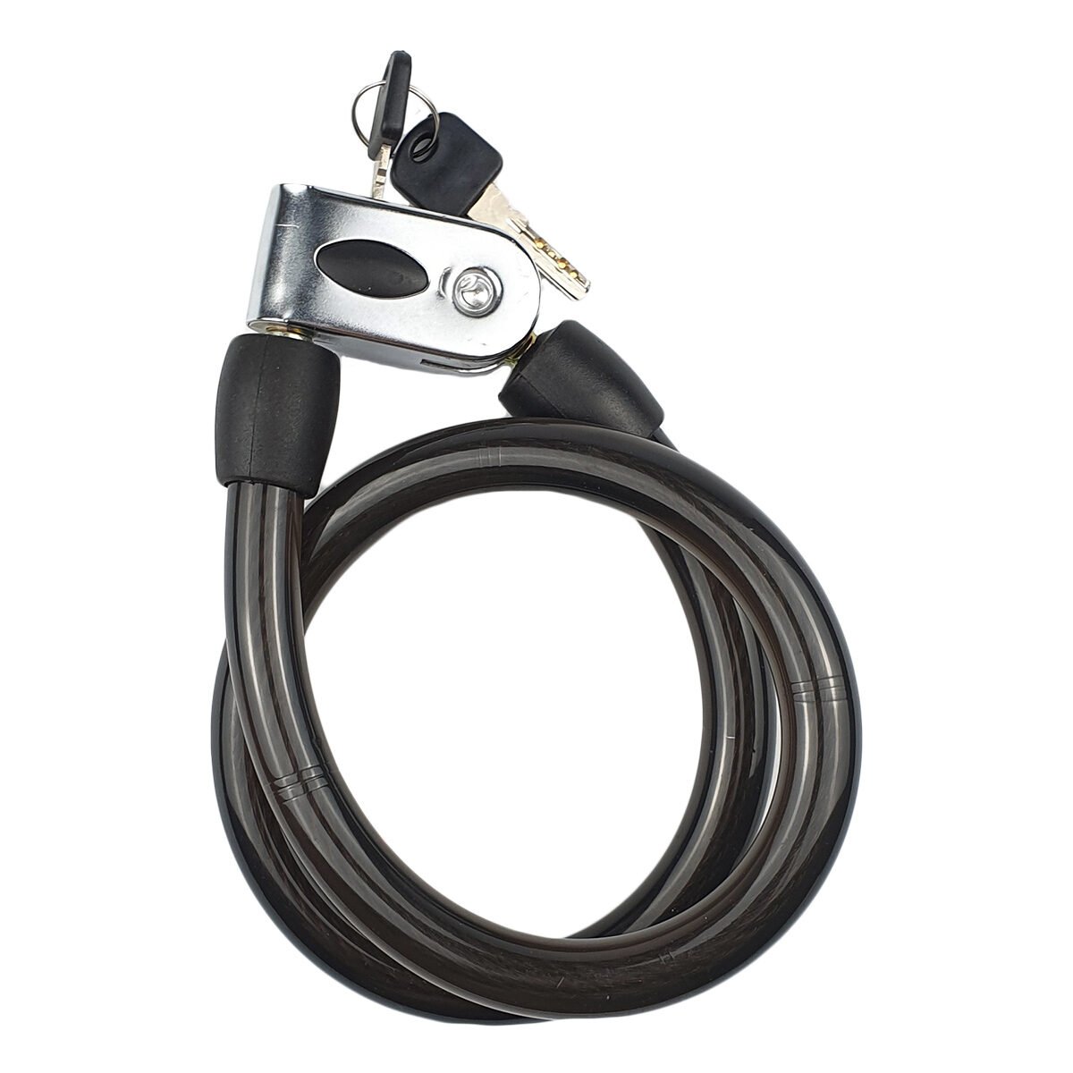 Spiral metal anti-theft cable for bicycle L 80.0 x D 1.6 cm with 2 keys