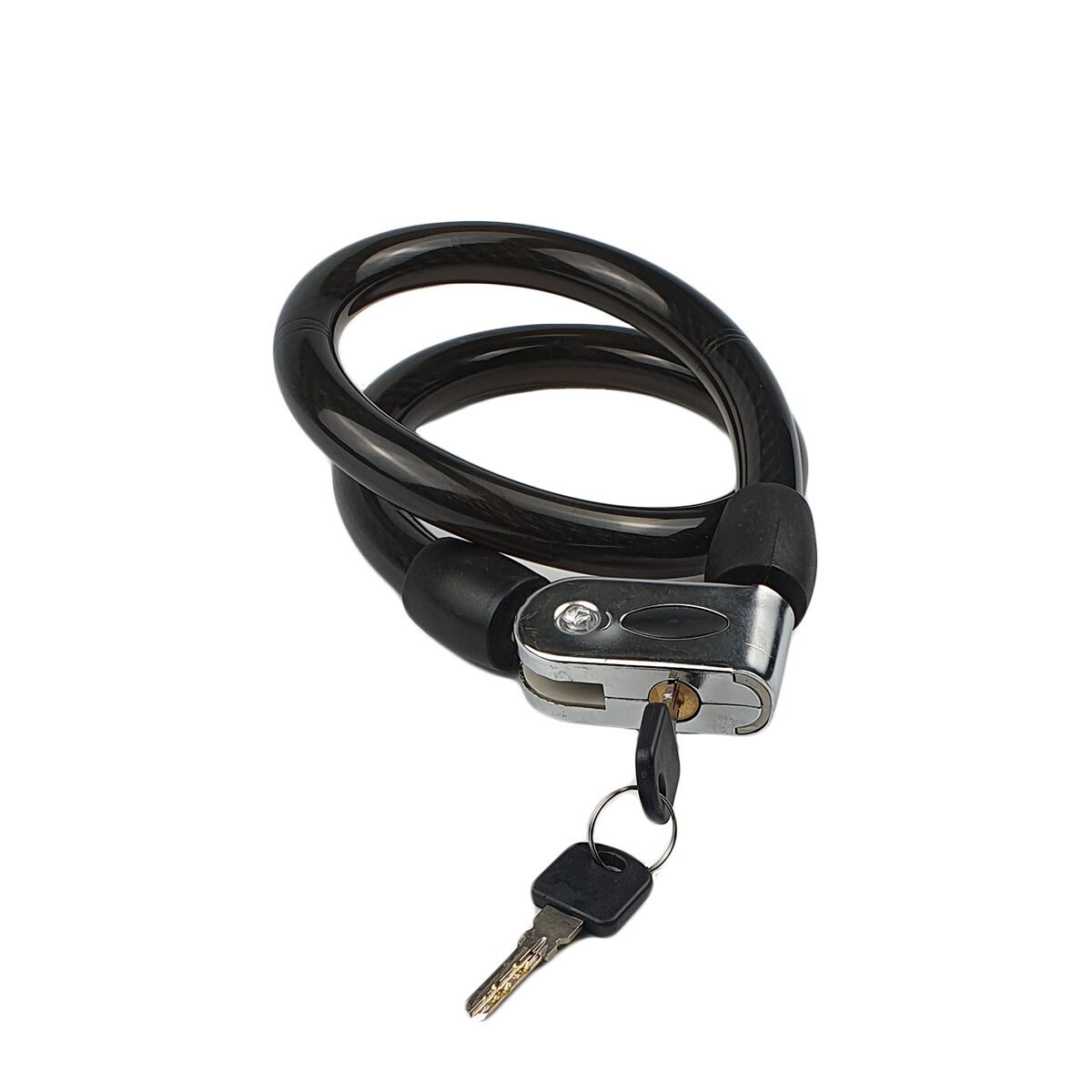 Spiral metal anti-theft cable for bicycle L 80.0 x D 1.6 cm with 2 keys