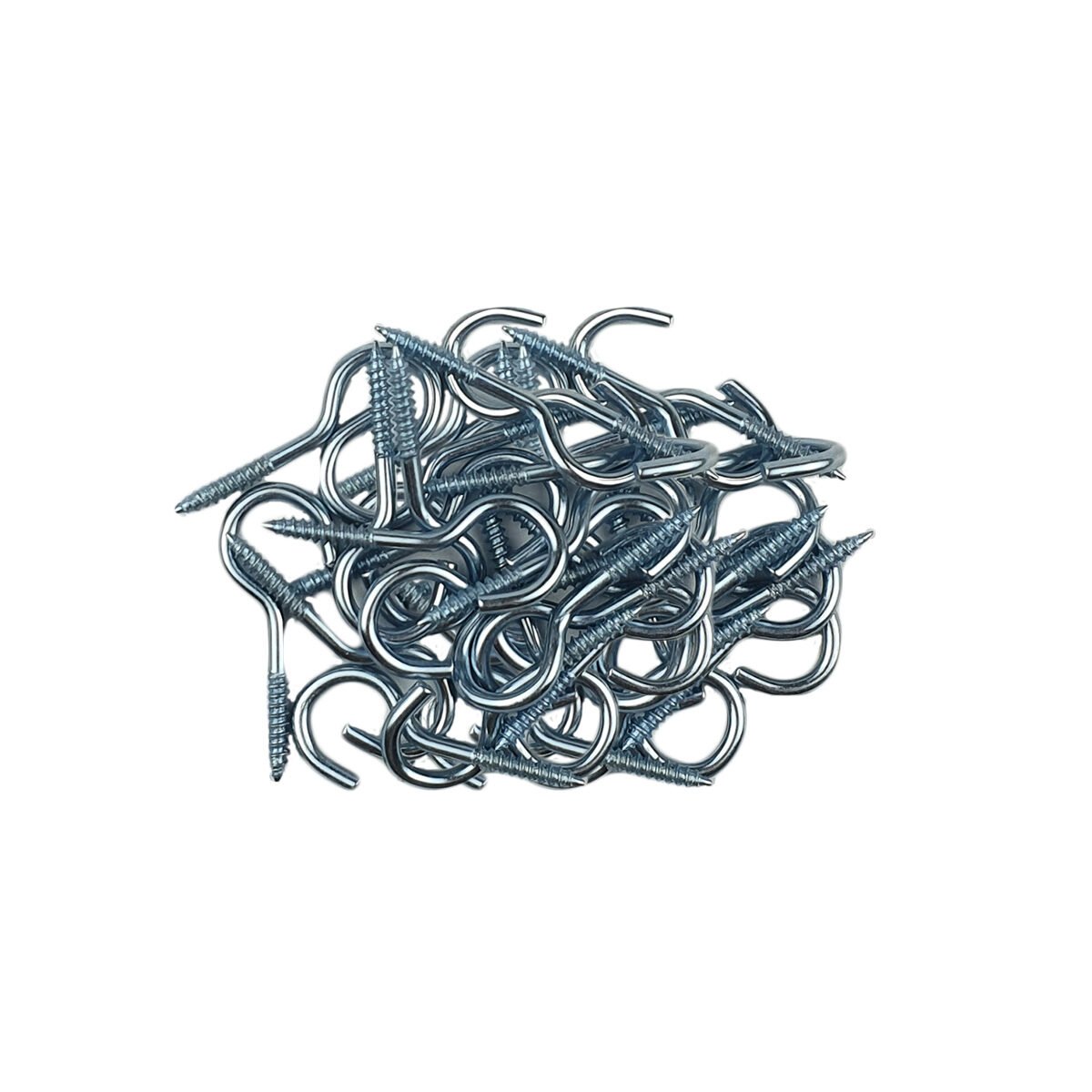 Set of 15 silver alloy steel screw hooks L 55.0 x D 3.2 mm