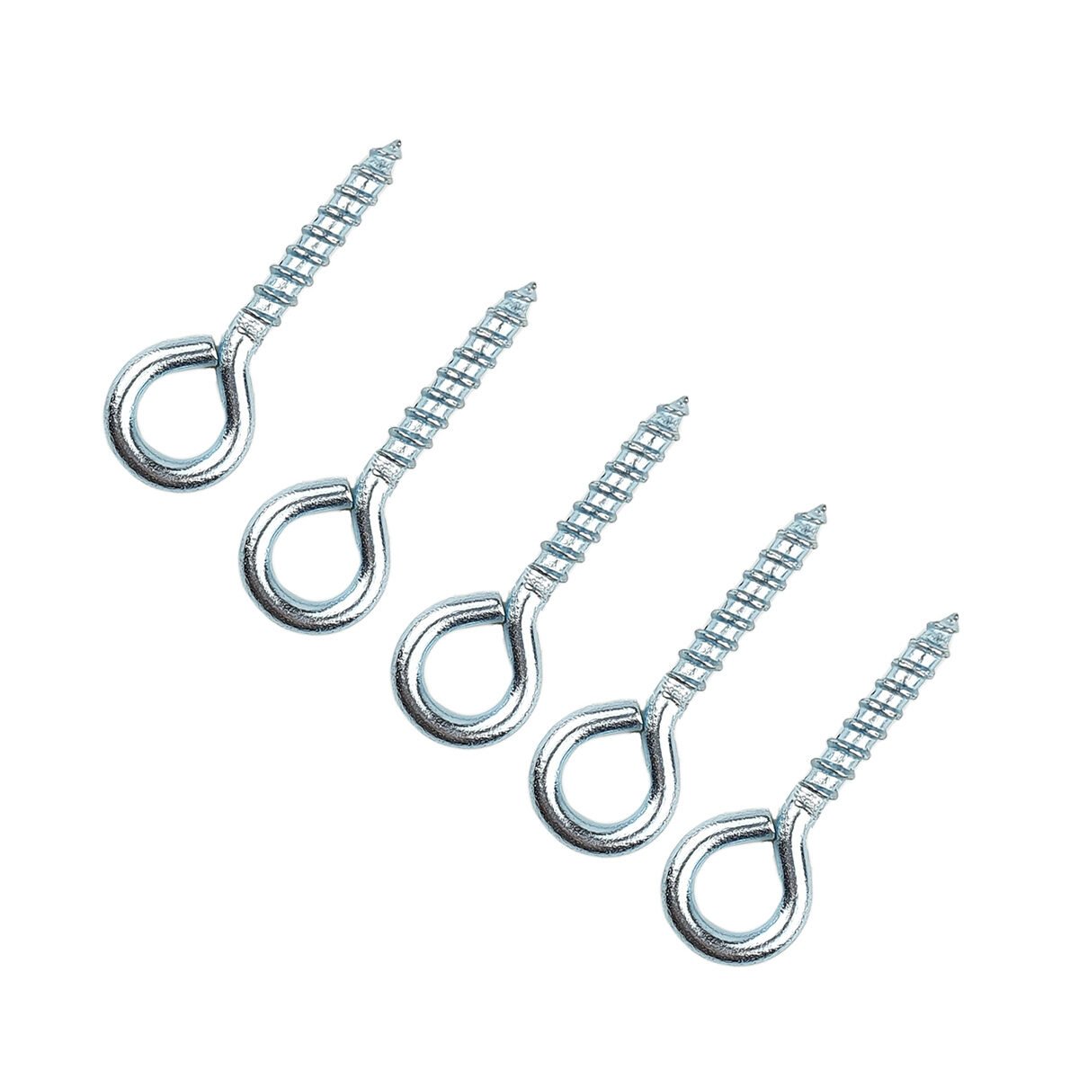 Lot de 5 pitons à visser en acier allié argenté L 80 x D 5 mm