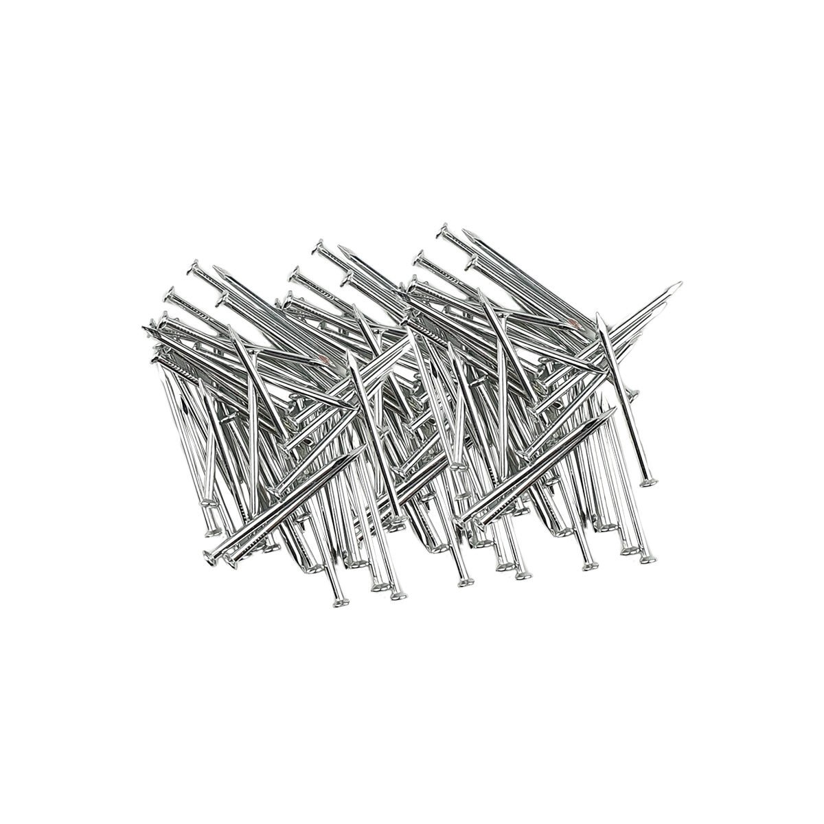 Set of silver alloy steel flat head nails L 25.0 x D 1.6 mm in 130 g