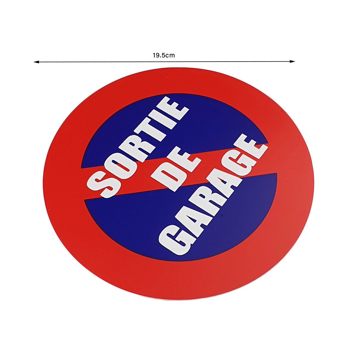 Disque Interdiction de stationner adhésif en PVC D 19.5 cm inscrit "Sortie de garage"  Turbocar