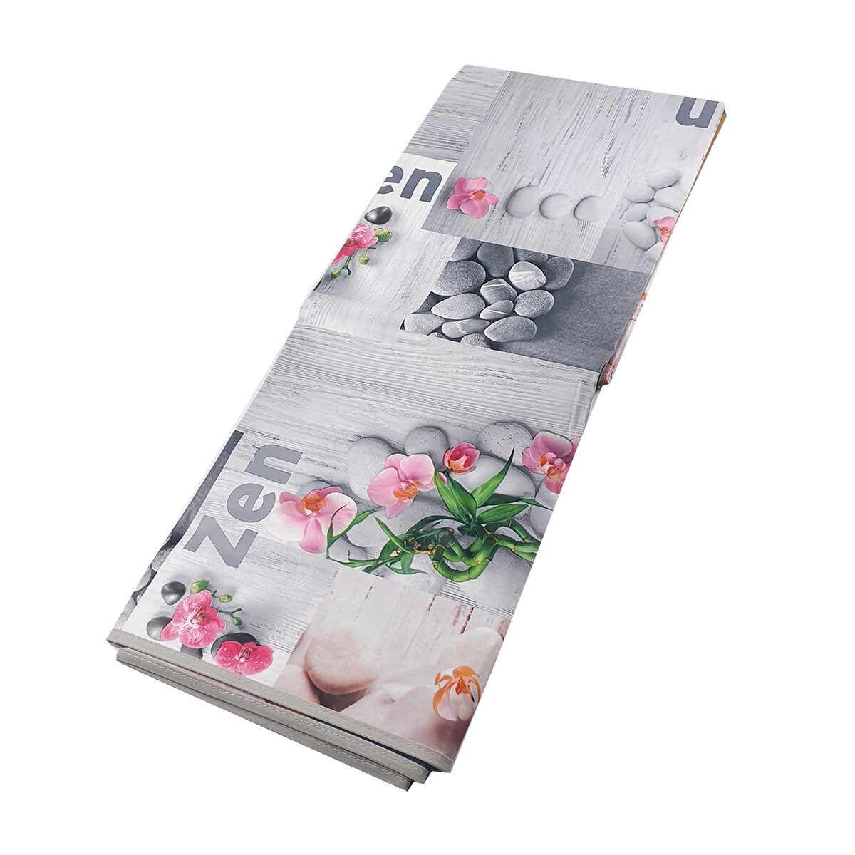 Rectangular tablecloth in oilcloth/PVC printed Meditazen L 240 x W 140 cm with bias finish Douceur d'intérieur