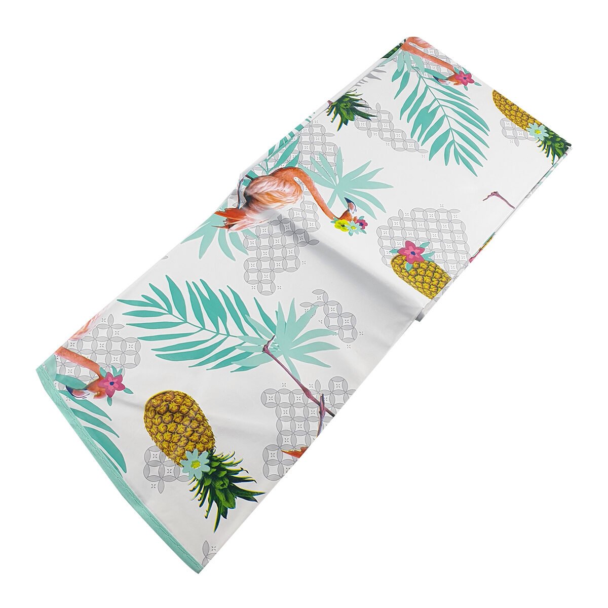 Round tablecloth in oilcloth/PVC printed Lady Flamingo D 160 cm with bias finish Douceur d'intérieur