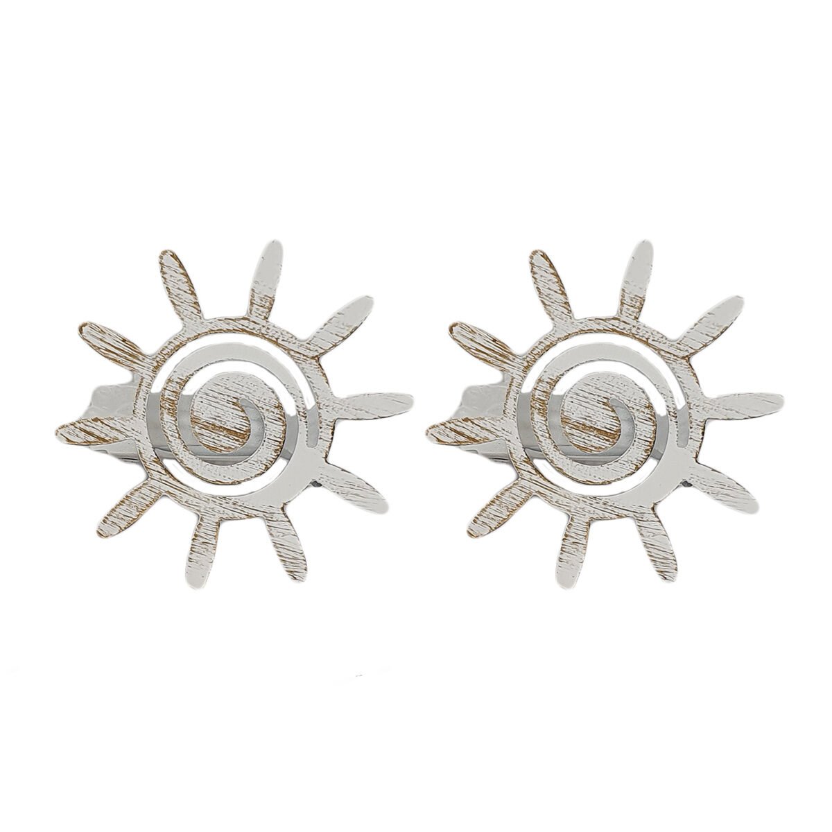 Set of 2 Luance White/Gold Metal Helios GM Swivel Curtain Clips Without Claw