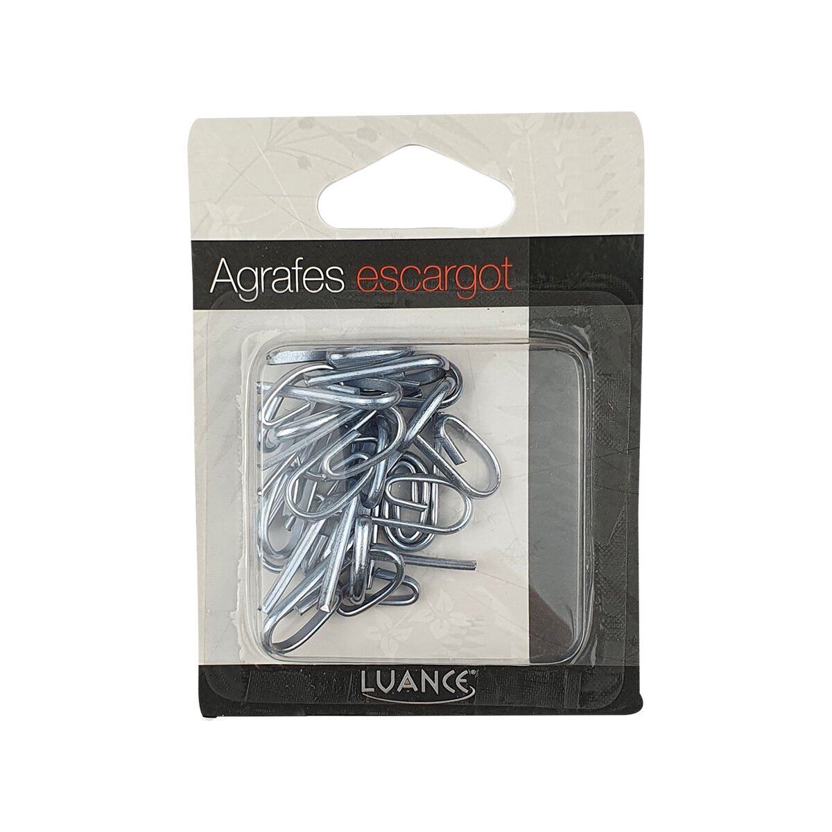 Set of 25 silver metal snail clips for hanging ruflette curtains on Luance tracks