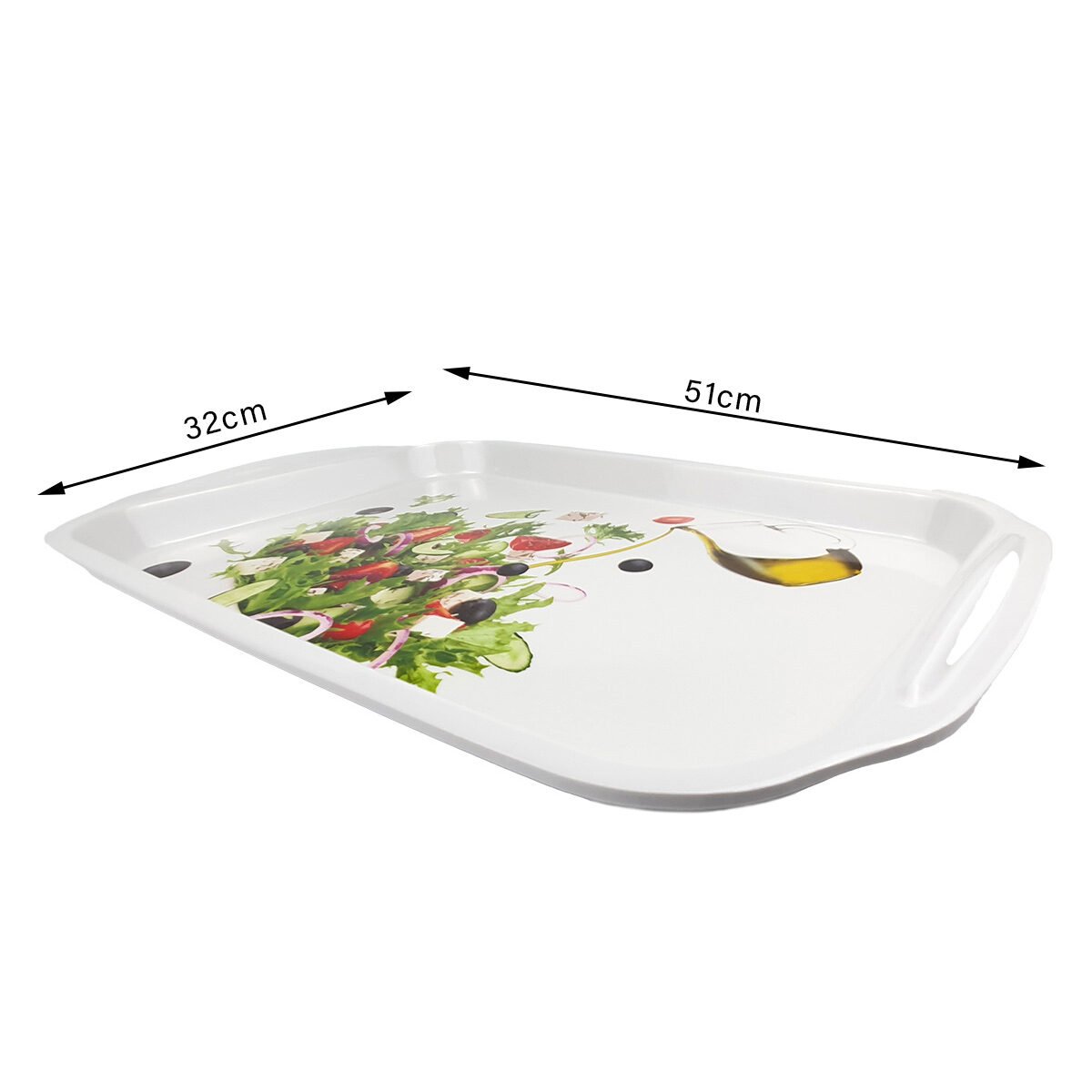 Salad tray in melamine L 51 x W 32 cm with handles