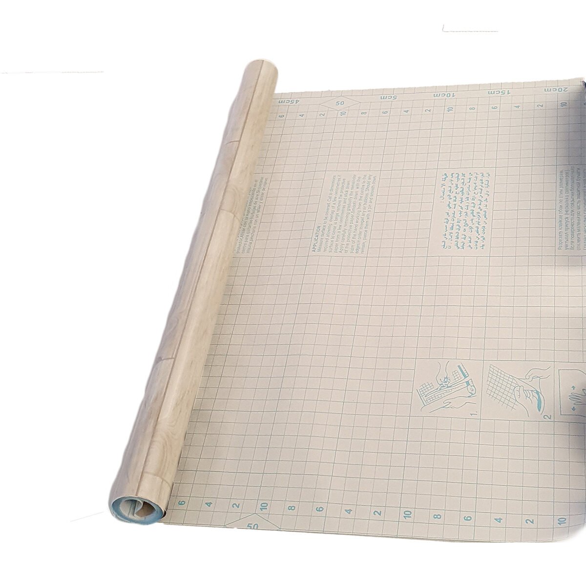 Sticker décoratif meuble Parquet bois blanchi en rouleau L 200 X l 45 cm