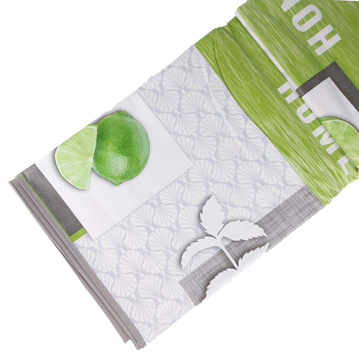 Nappe rectangulaire en toile cirée/PVC imprimée Lemon Green L 240 x l 140 cm avec finition biais Douceur d'intérieur