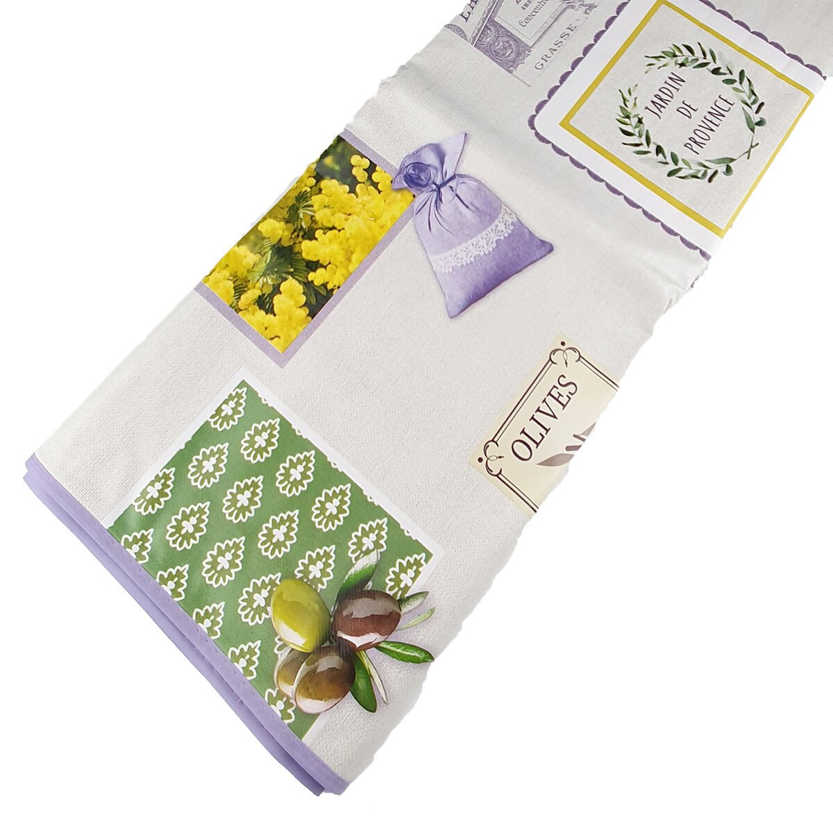 Rectangular tablecloth in oilcloth/PVC printed Provence L 240 x W 140 cm with bias finish Douceur d'intérieur