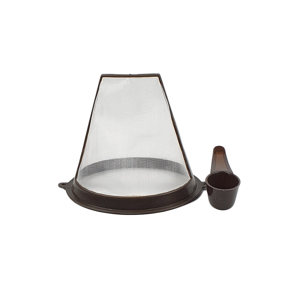 Filtre à café réutilisable en plastique marron/blanc sans BPA D 13 cm avec doseur Idée maline