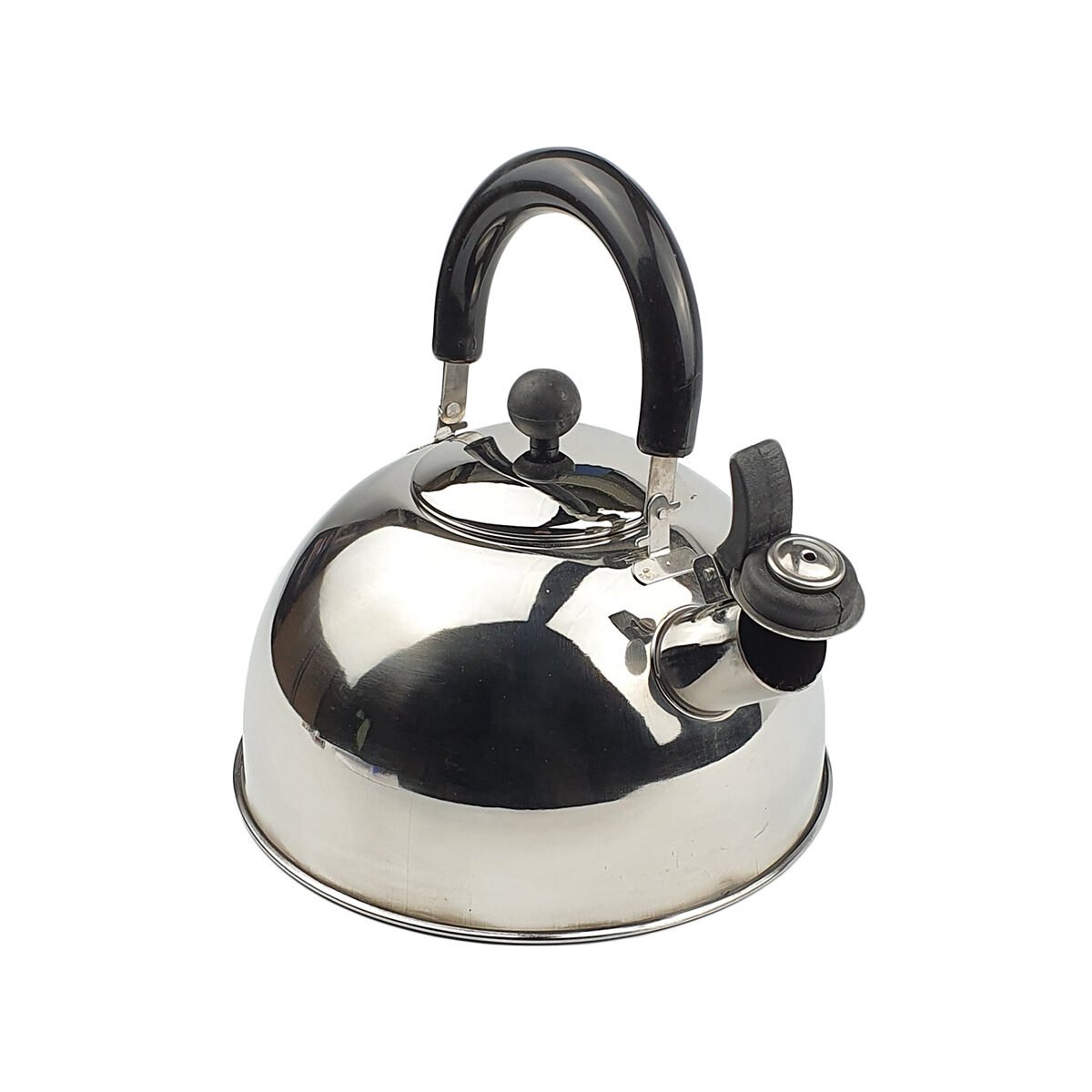 Bouilloire siffleuse en acier inoxydable et plastique noir 2 l