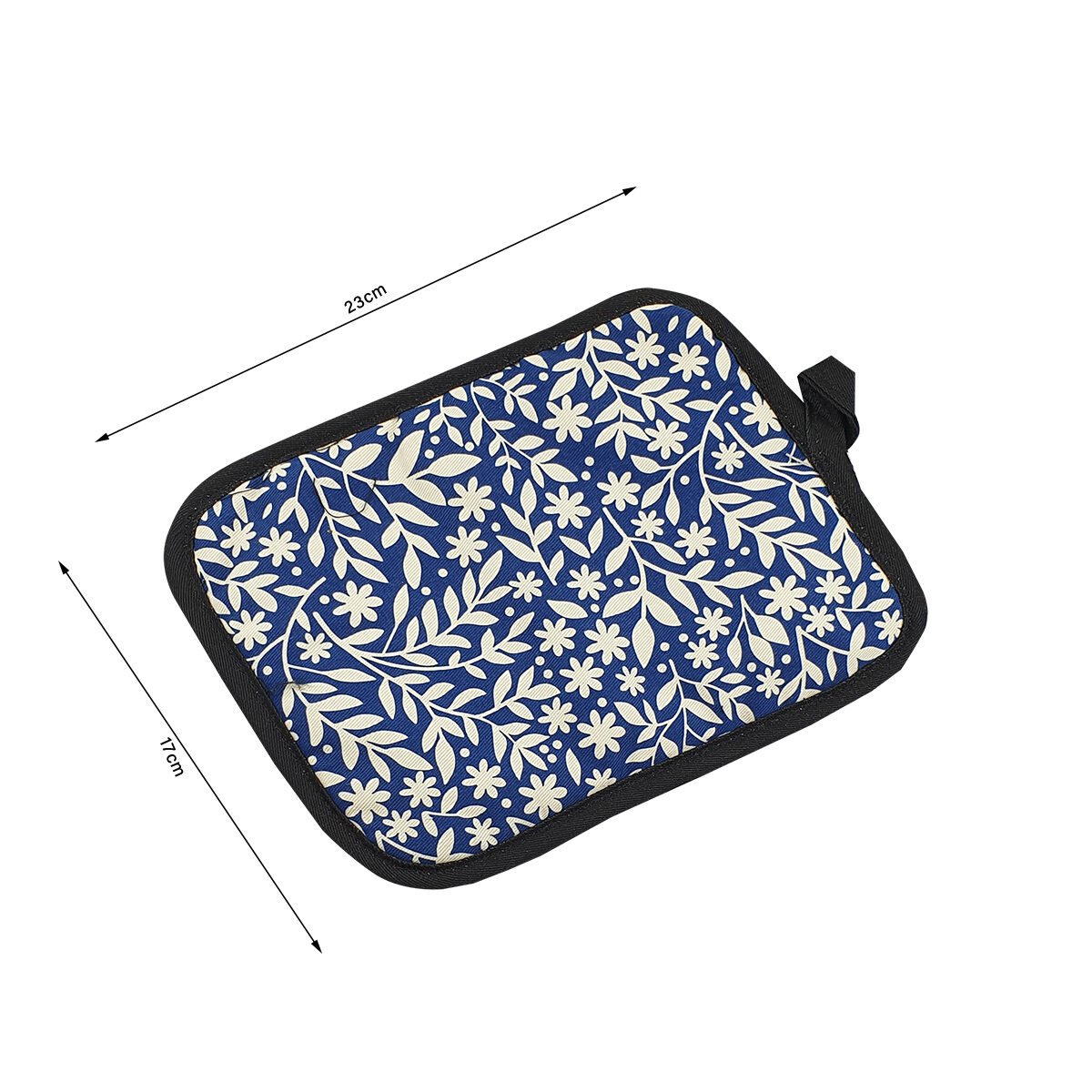 Oven glove + potholder Flowers and leaves in cotton and neoprene