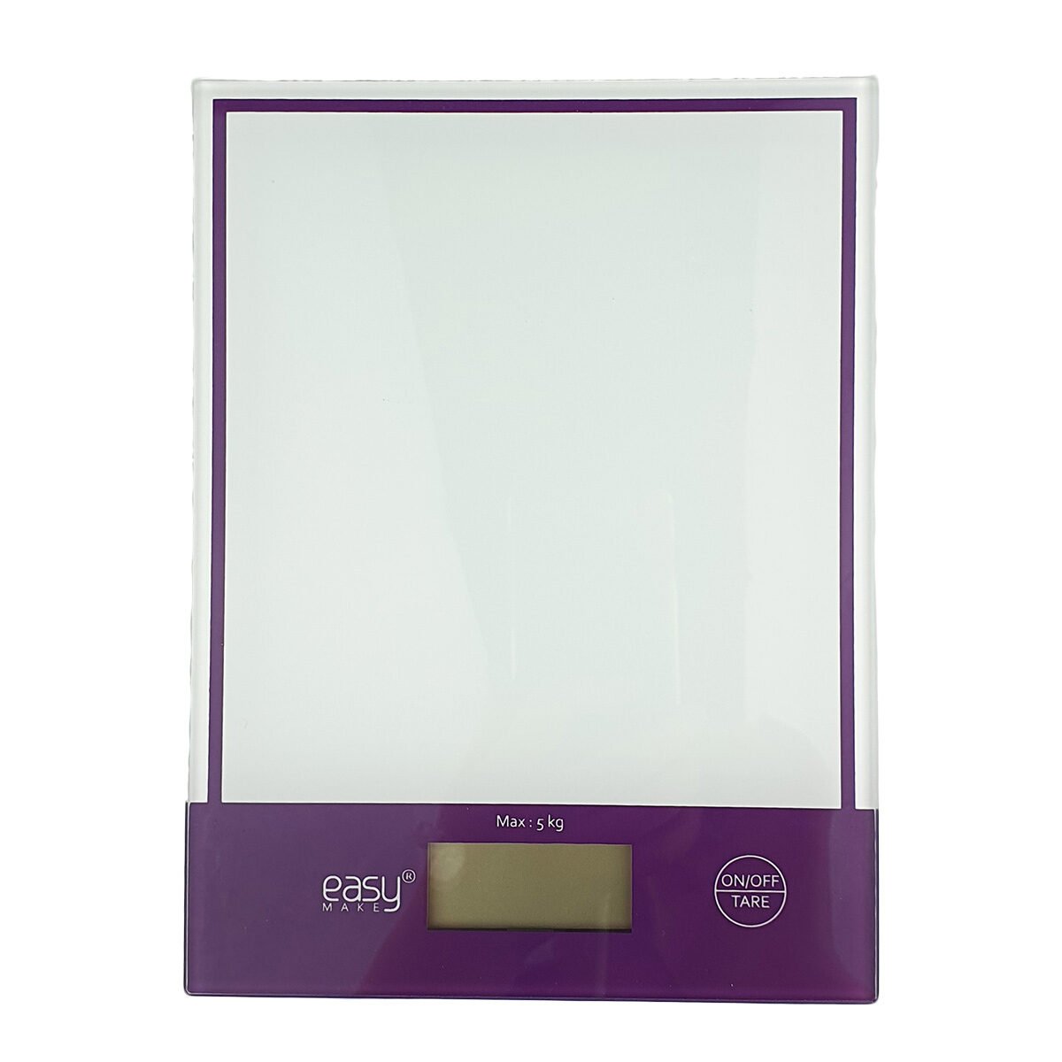 Balance de cuisine électronique rectangulaire en verre et plastique L 20 x l 15 cm pour 5 kg maximum Easy Make