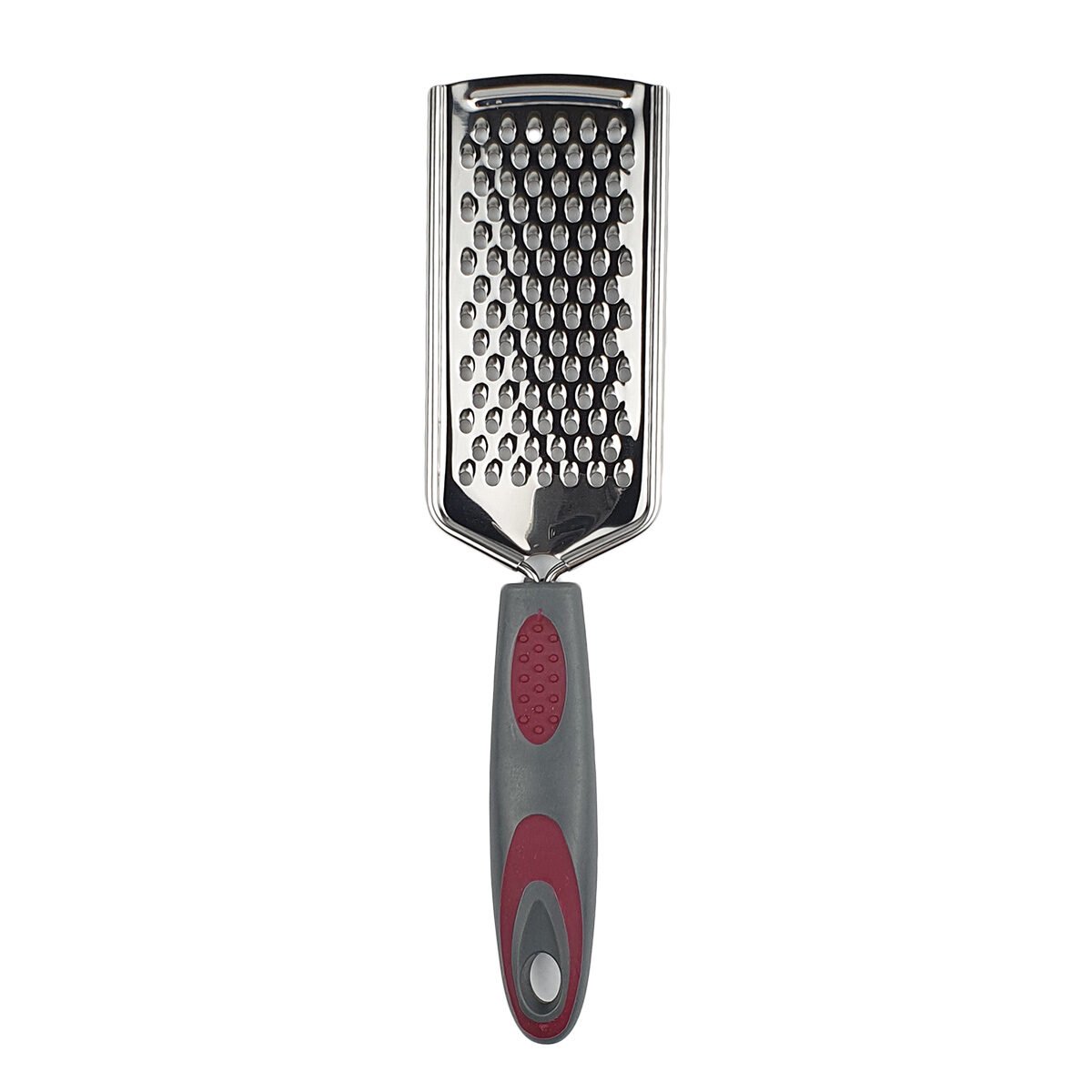 Stainless steel kitchen grater L 23.0 x W 5.7 cm with 1 plastic and silicone handle