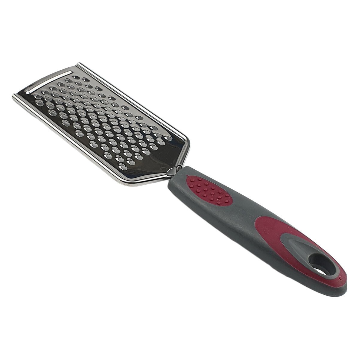 Stainless steel kitchen grater L 23.0 x W 5.7 cm with 1 plastic and silicone handle