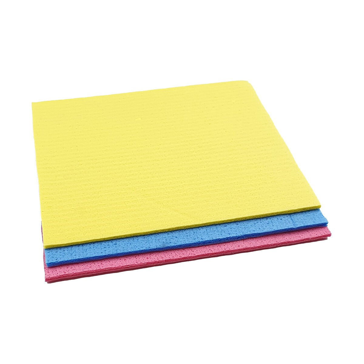 Set of 3 multi-purpose cloths in different colors in cellulose L 19 x W 18 cm C'net