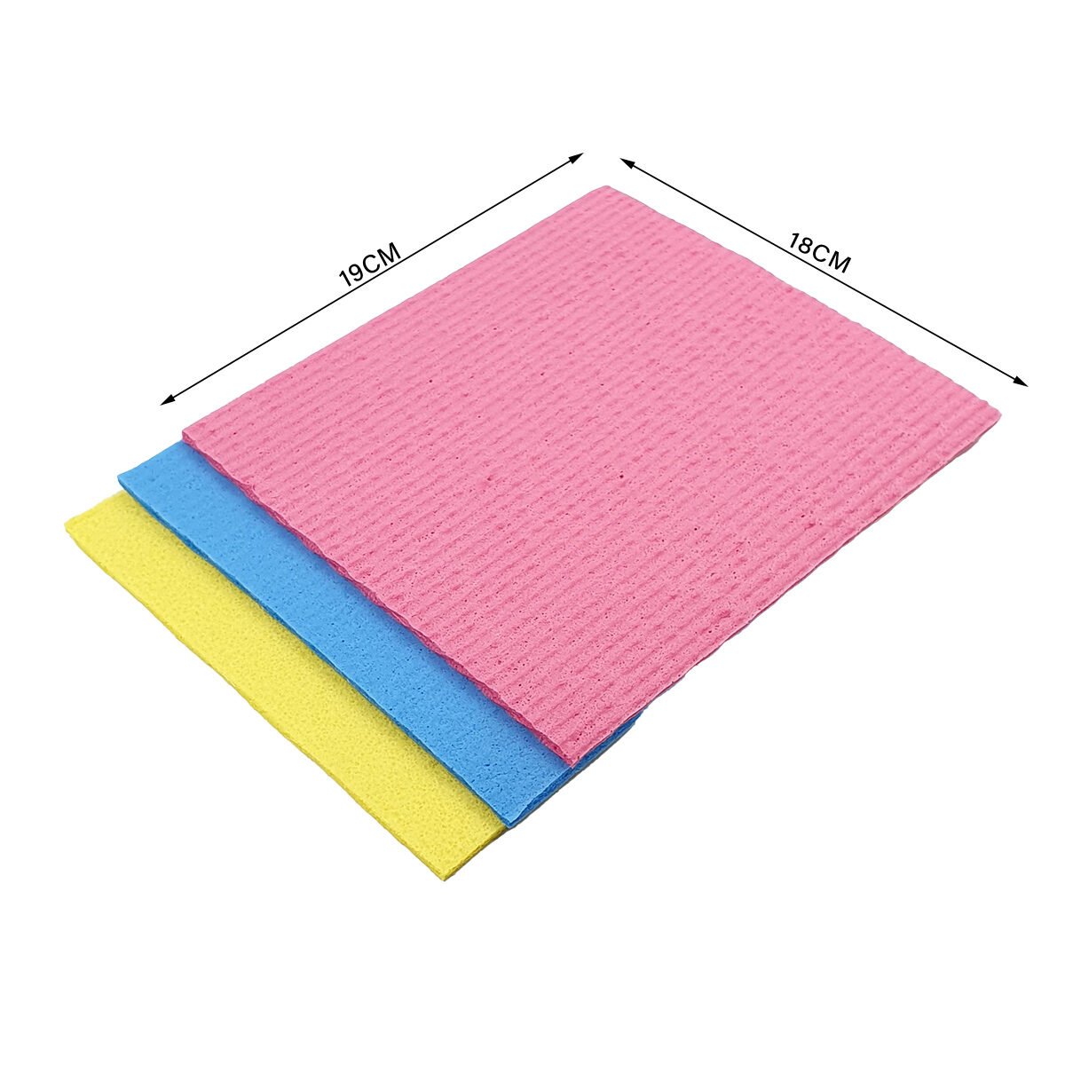 Set of 3 multi-purpose cloths in different colors in cellulose L 19 x W 18 cm C'net