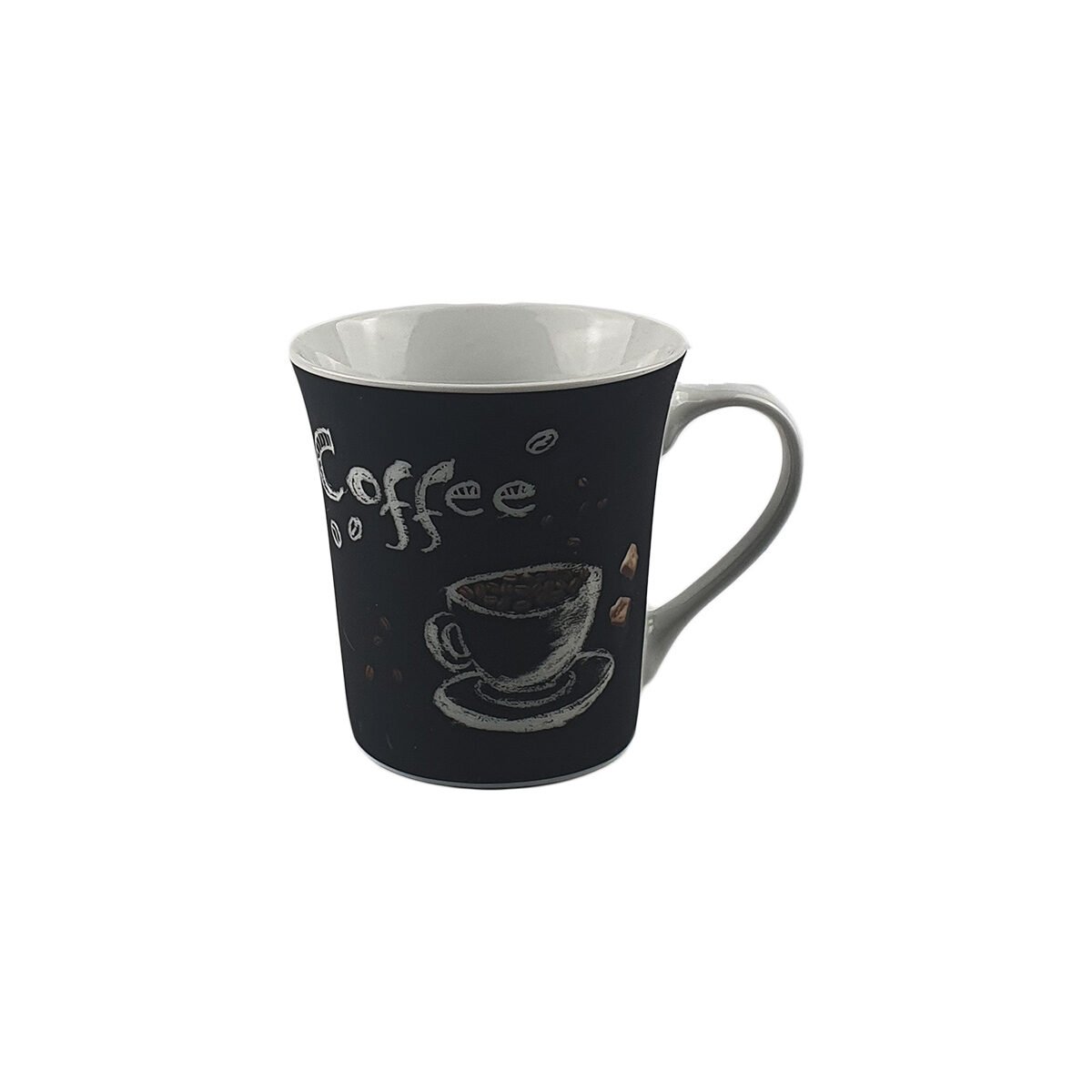 Mug "Coffee" on matte black background in shiny ceramic 35 cl