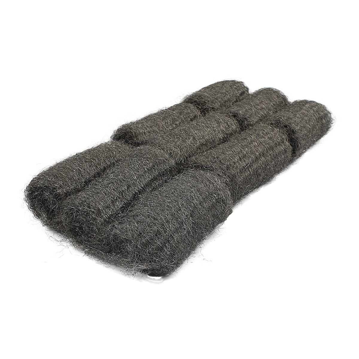 Set of 9 steel wool pads for scouring and polishing