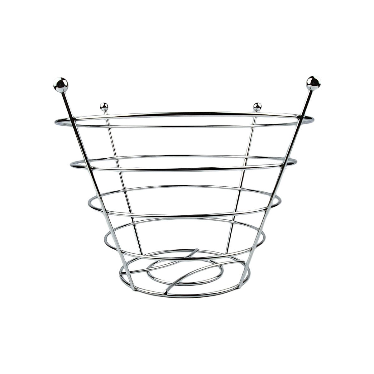 Corbeille à fruits design en métal chromé D 30 x H 21 cm