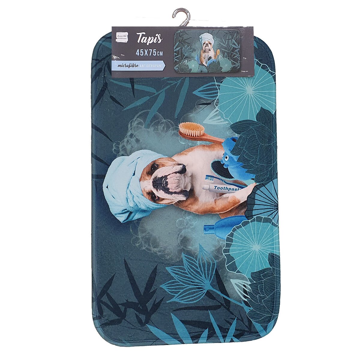 Doggy Zen microfiber bath mat L 75 x W 45 cm with non-slip pads on the back Interior softness