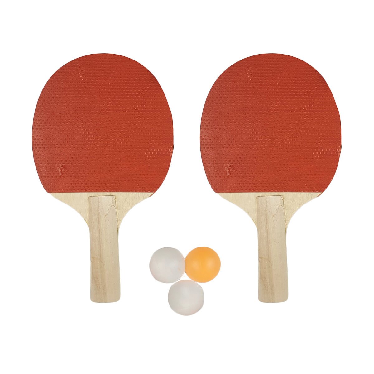 Raquettes De Tennis De Table En Bois Rouge Et Noir Avec Des Balles. Jeu De  Ping-pong
