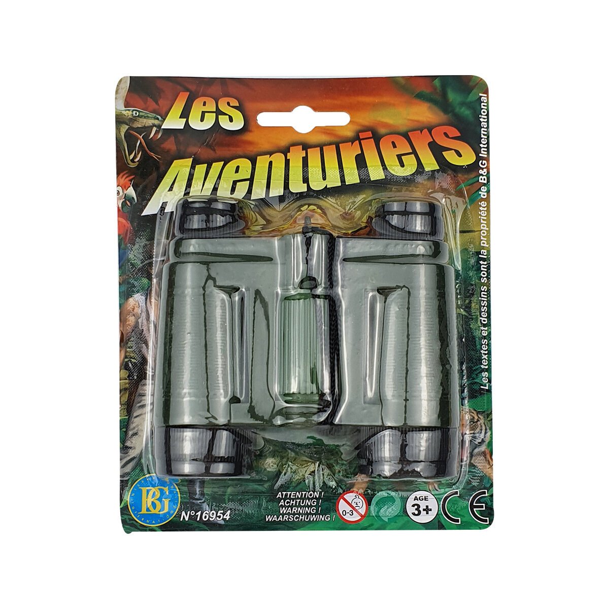 Pair of plastic toy binoculars L 11.0 x W 9.5 cm with 1 black nylon cord BG