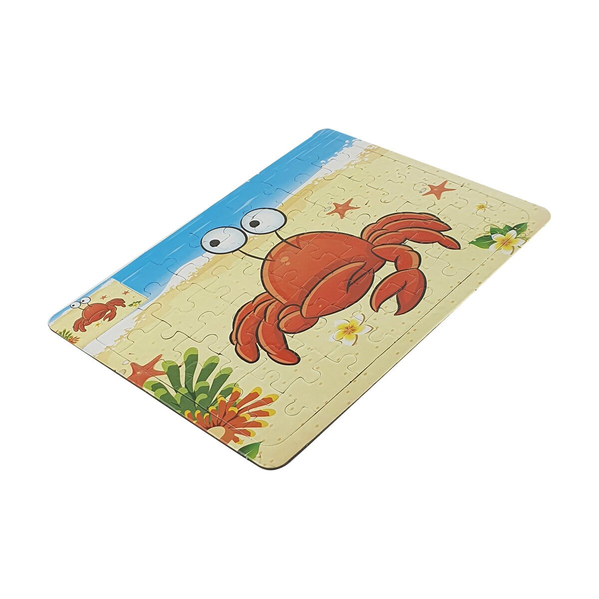 Puzzle enfant en 49 pièces L 26 X l 19 cm à motif Crabe avec le même motif à colorier au verso BG