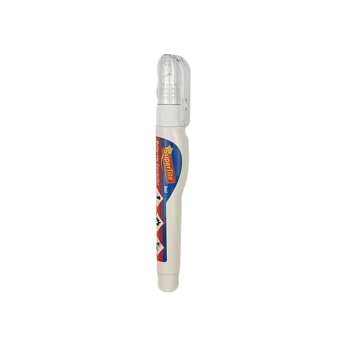 8ml white correction fluid correction pen with Super Tite fine metal tip