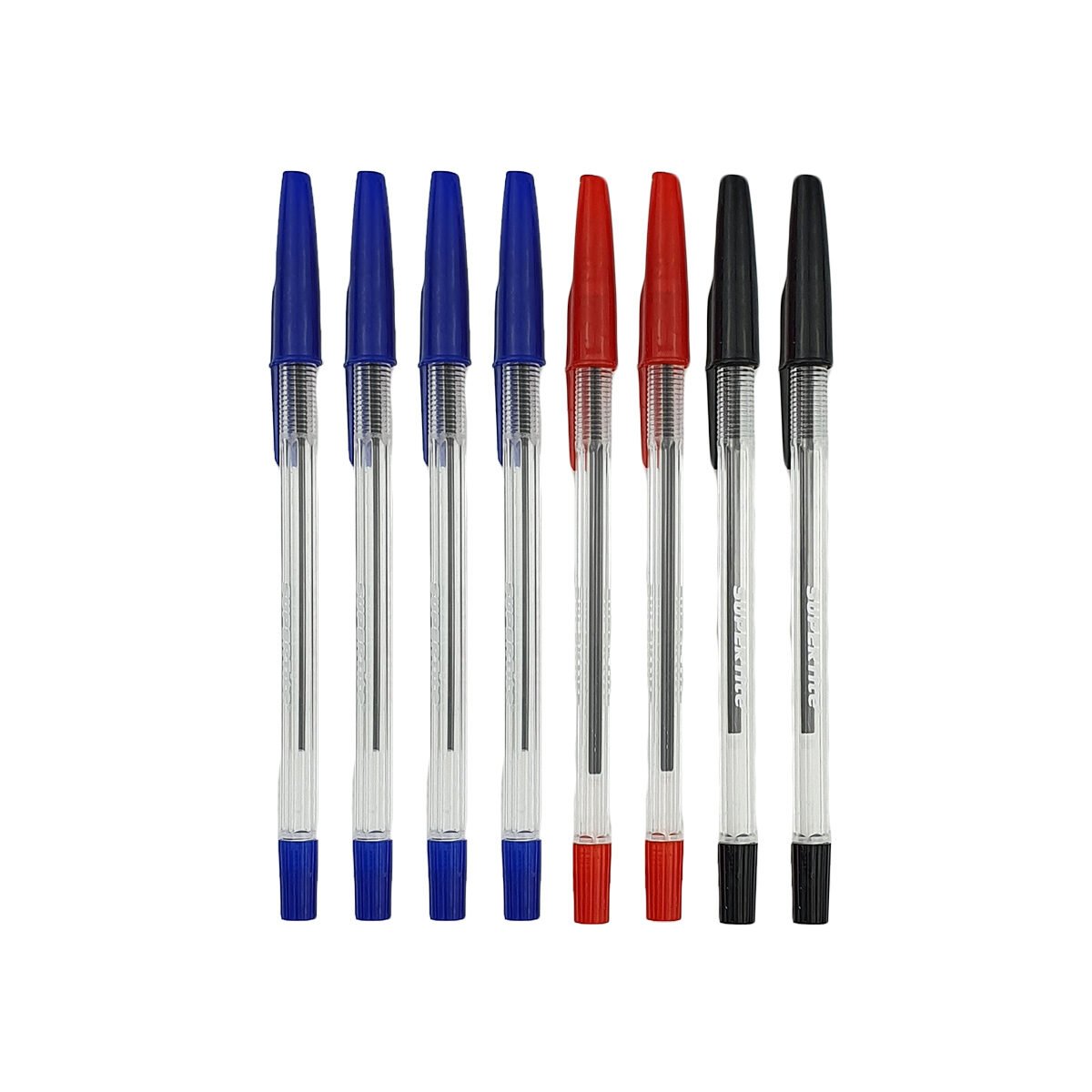 Lot de 8 stylos à bille de 3 couleurs assorties en plastique à pointe 0.5 mm Super Tite