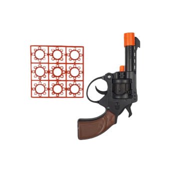 8-shot primer gun in black, brown and orange plastic L 15.5 x H 10.0 cm with 1 plate of 9 Kim'Play primers