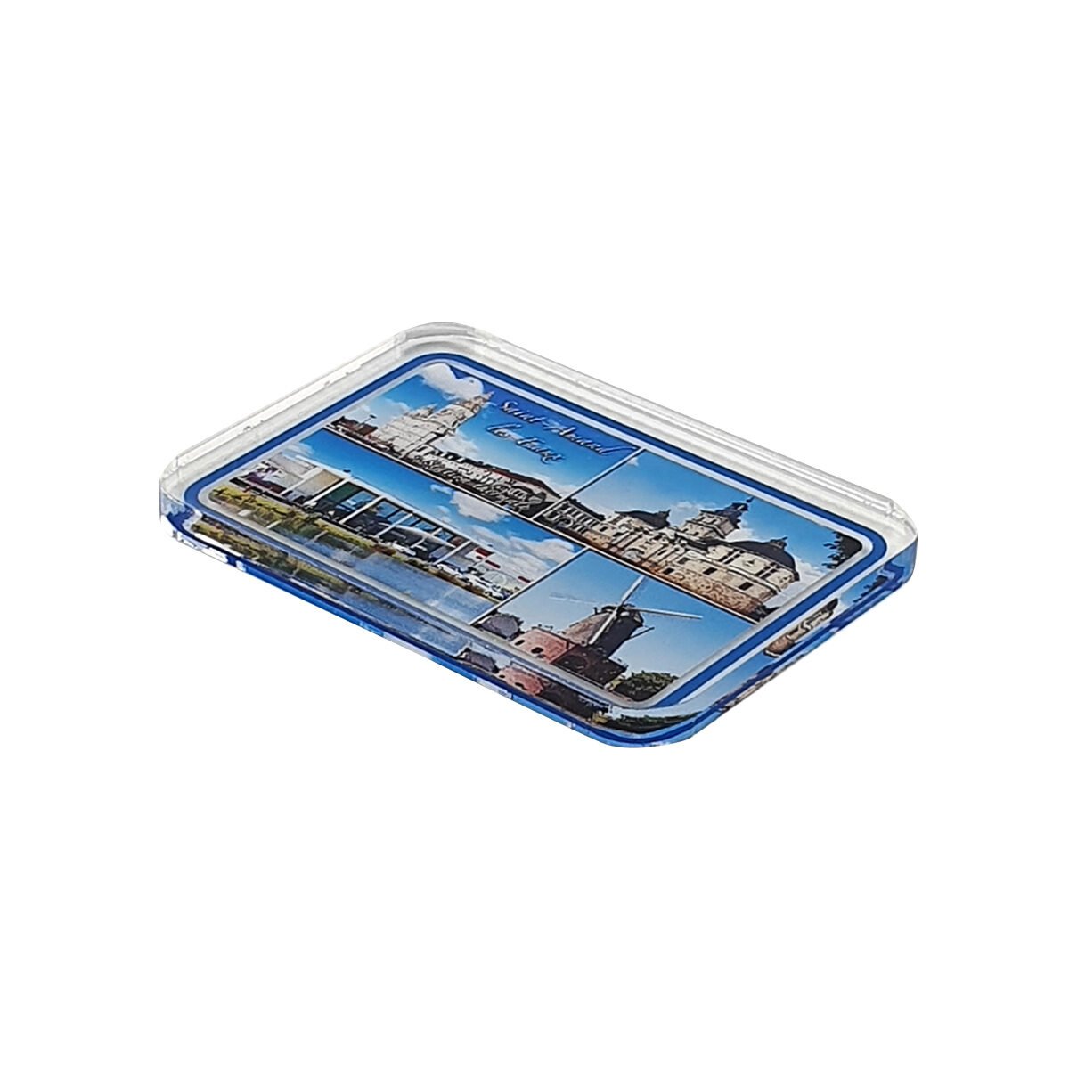 Magnet Saint-Amand-les-Eaux photo 4 views in plastic and magnet L 7 x H 5 cm