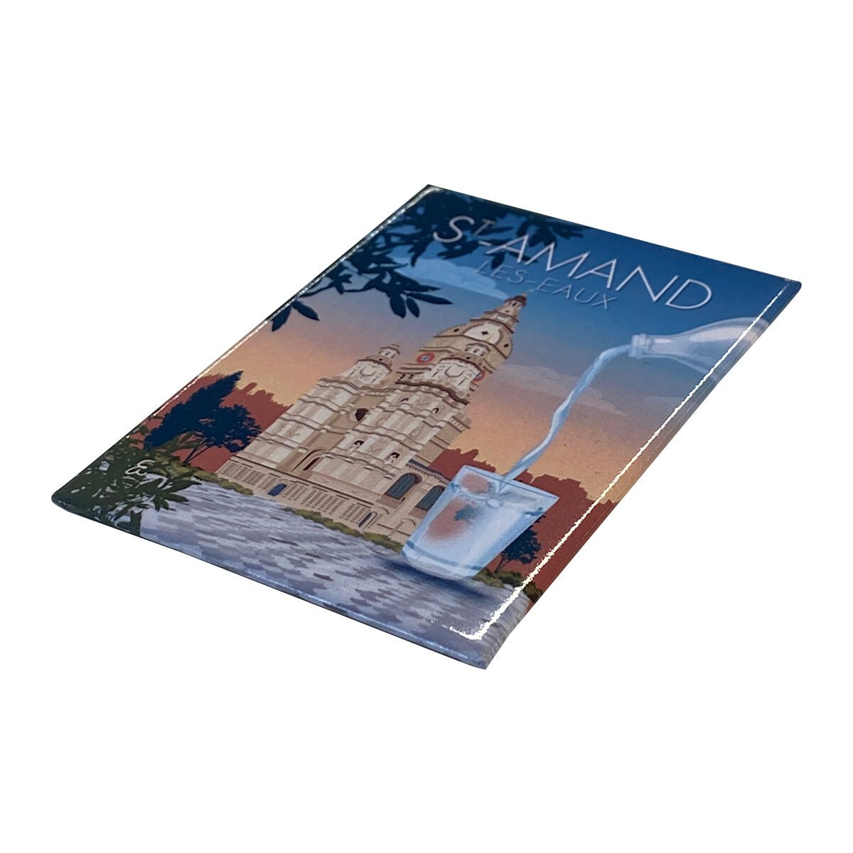 Magnet Saint-Amand-les-Eaux abbey tower drawing in metal and magnet W 5.5 x H 8.0 cm