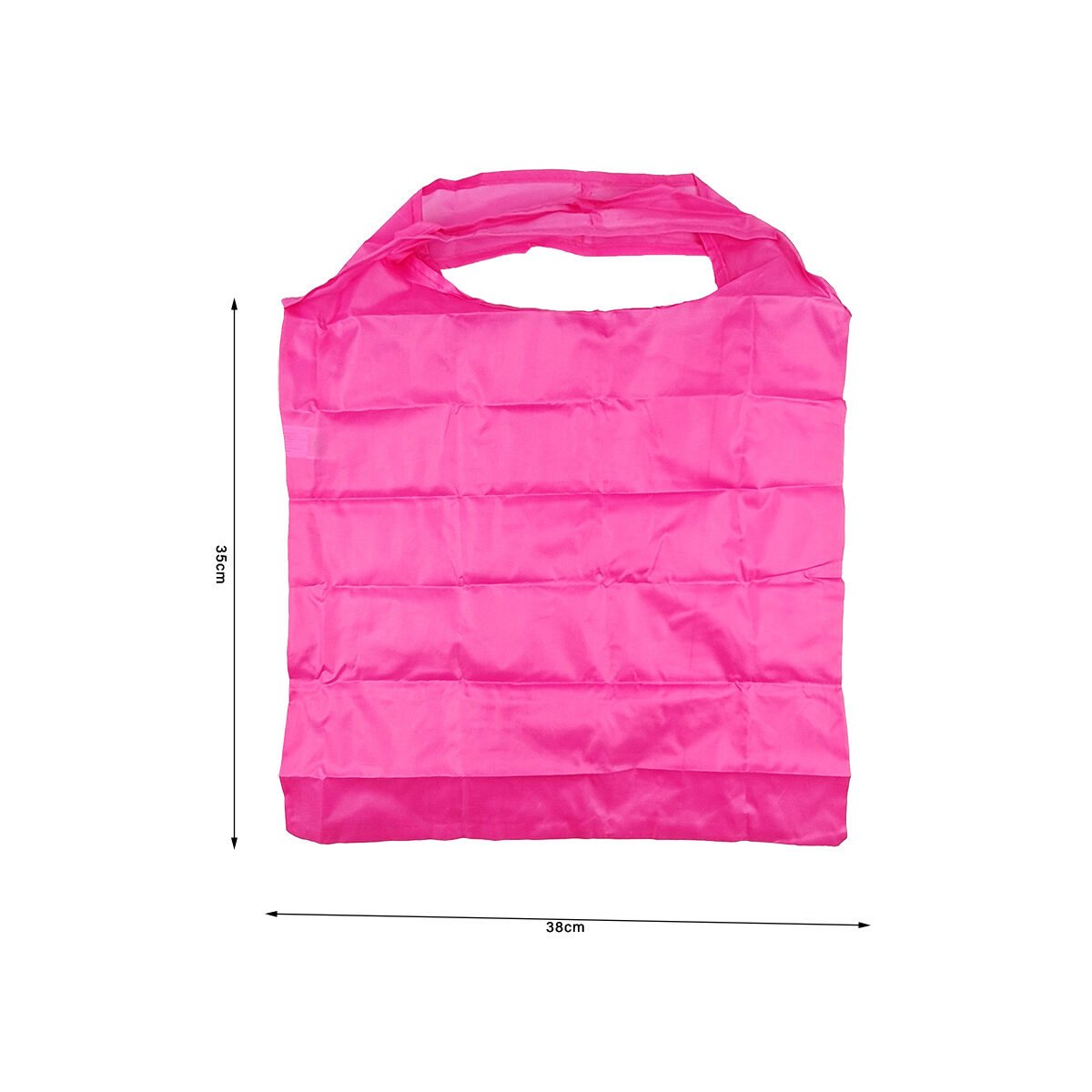Foldable and reusable polyester shopping bag L 38 x H 35 cm + storage pouch with hook