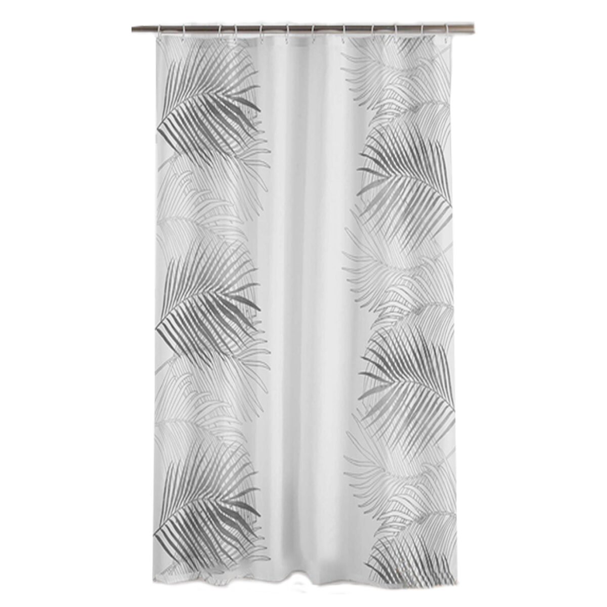 Rideau de douche Orbella blanc/argent en polyester l 180 x H 200 cm + 12 anneaux en plastique Douceur d’intérieur