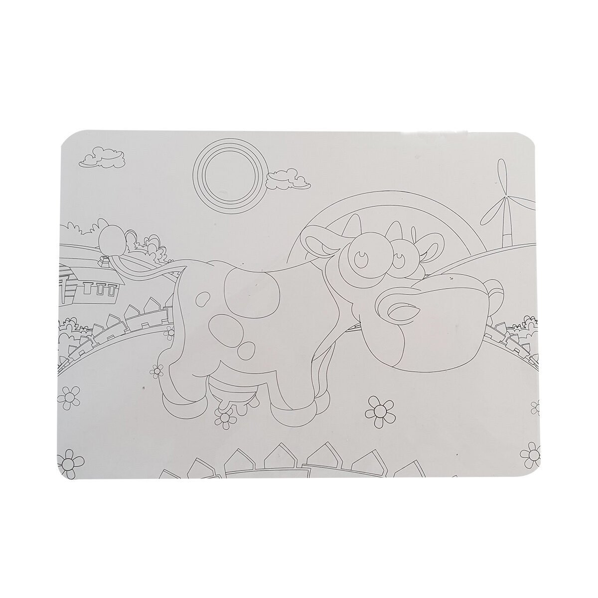Puzzle enfant en 49 pièces L 26 X l 19 cm à motif Vache avec le même motif à colorier au verso BG