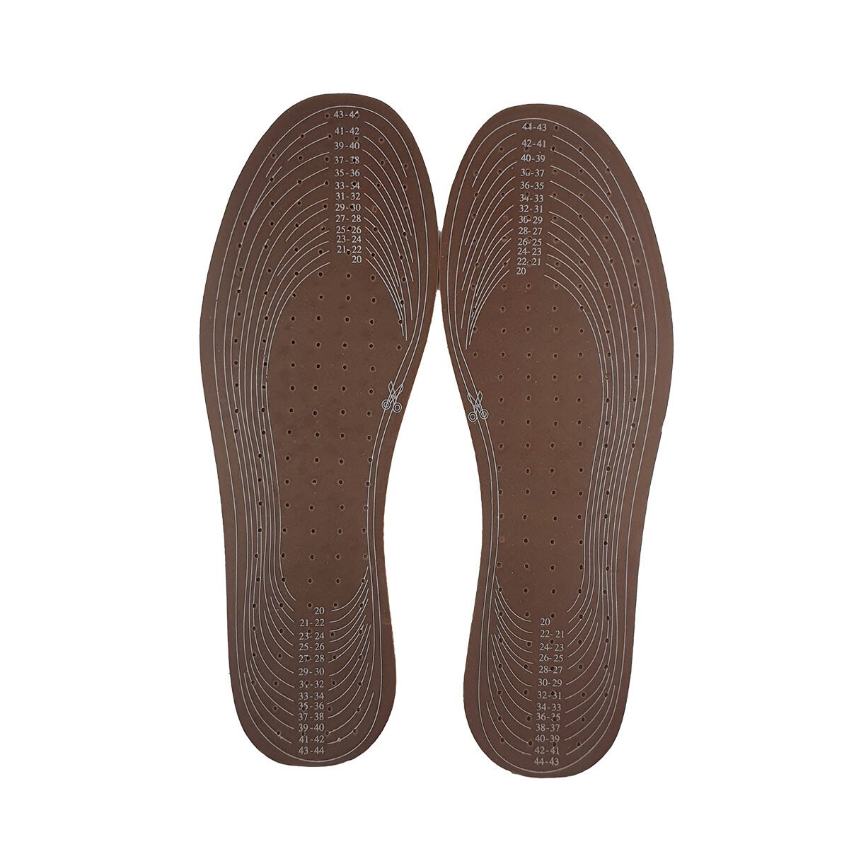 Paire de semelles en imitation de cuir découpables de tailles 20 à 46